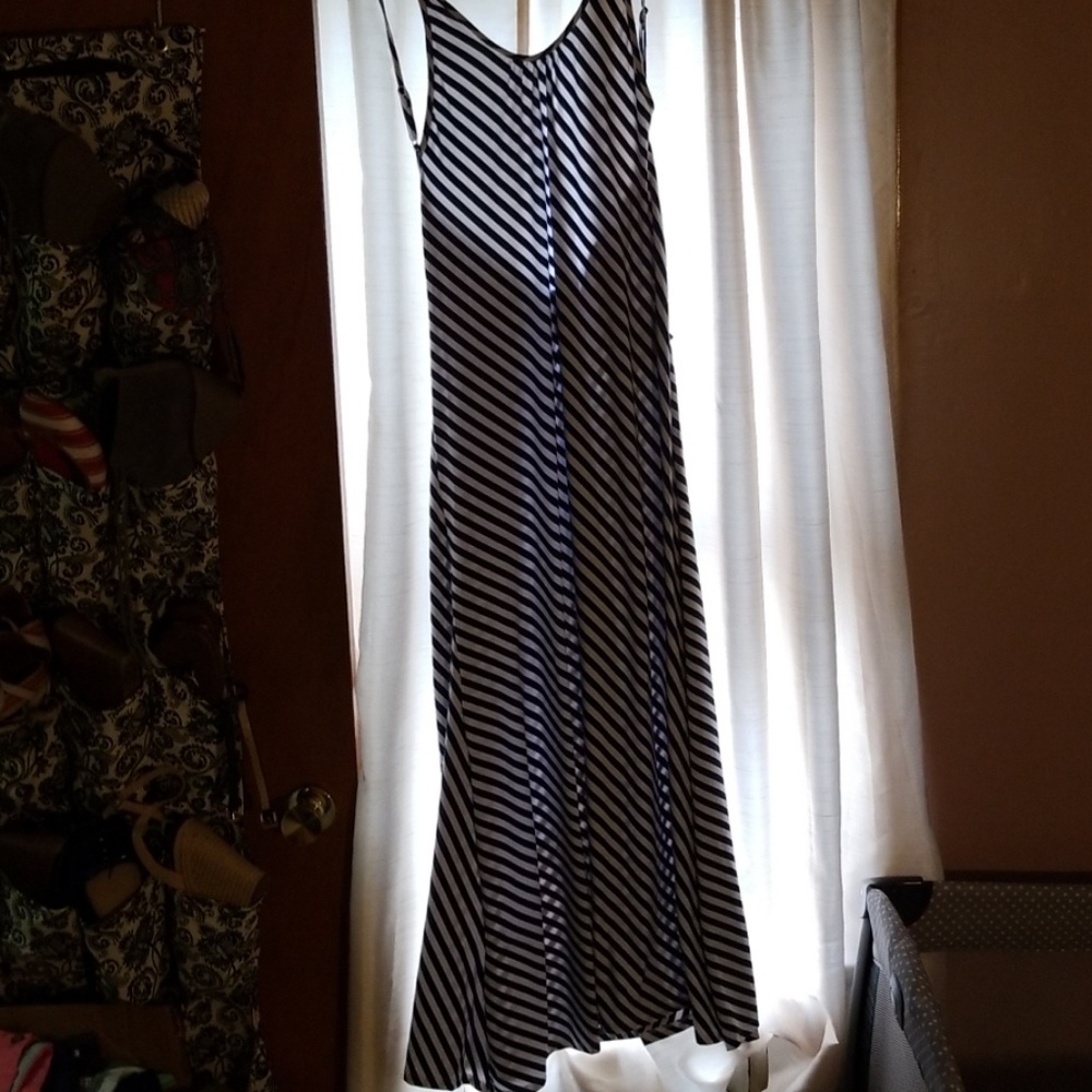 Navy and white stripe cover up/summer dress